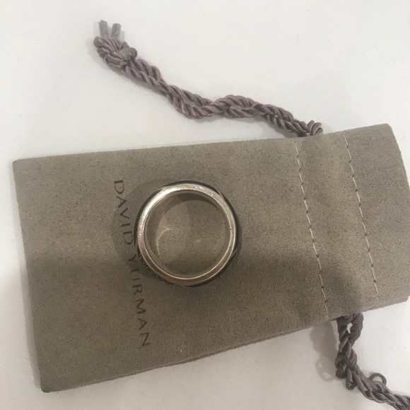 Forged Carbon Band Ring with Black Diamonds - Picture 8 of 8